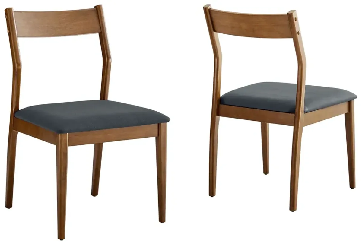 Solara Dining Side Chairs Set of 2 by Modway Natural Heathered Weave Beige