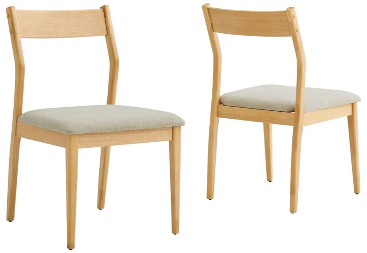 Solara Dining Side Chairs Set of 2 by Modway Natural Heathered Weave Beige