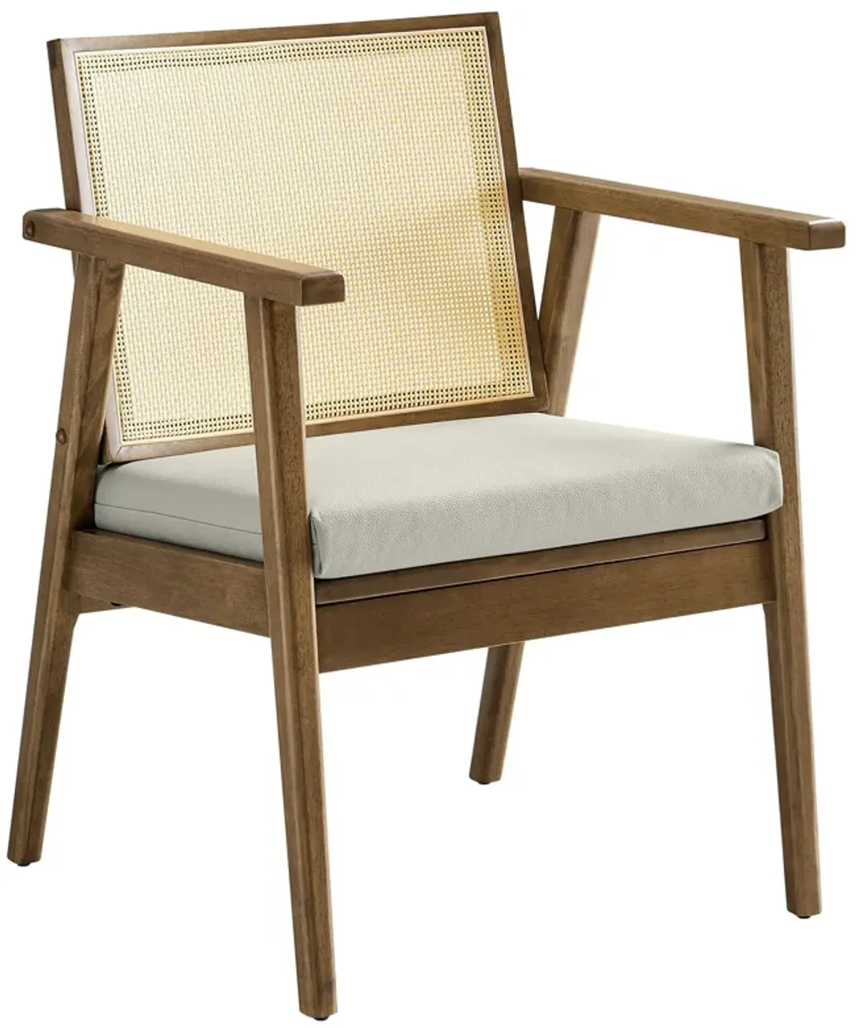 Thera Vegan Leather and Cane Accent Armchairs Set of 2 by Modway