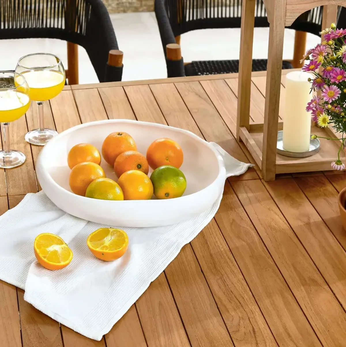 Vienna 7-Piece Outdoor Patio Teak and Rope Dining Set with Curved-Back Armchairs by Modway Natural Black