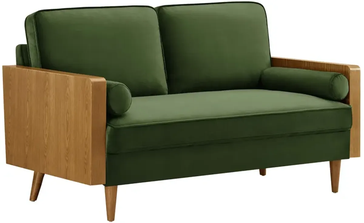 Kellan Loveseat by Modway Walnut Moss Green