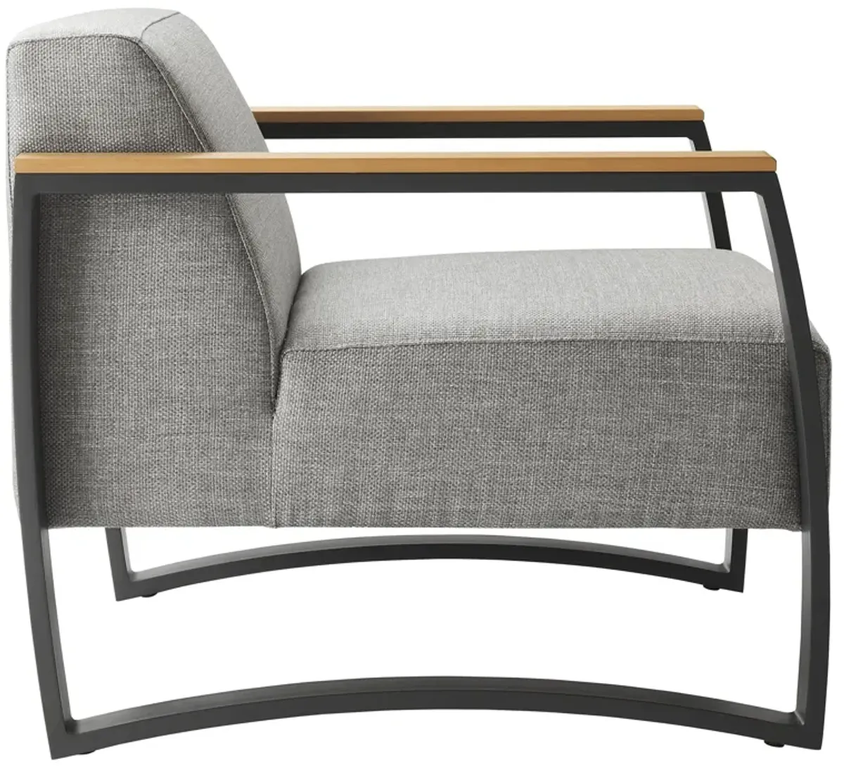 Sauve Outdoor Patio Aluminum and Fabric Armchair by Modway Charcoal Light Gray