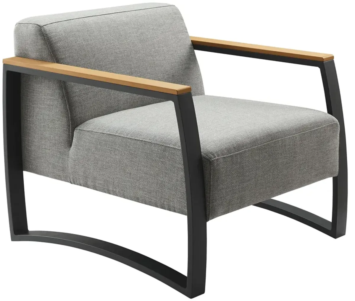 Sauve Outdoor Patio Aluminum and Fabric Armchair by Modway Charcoal Light Gray