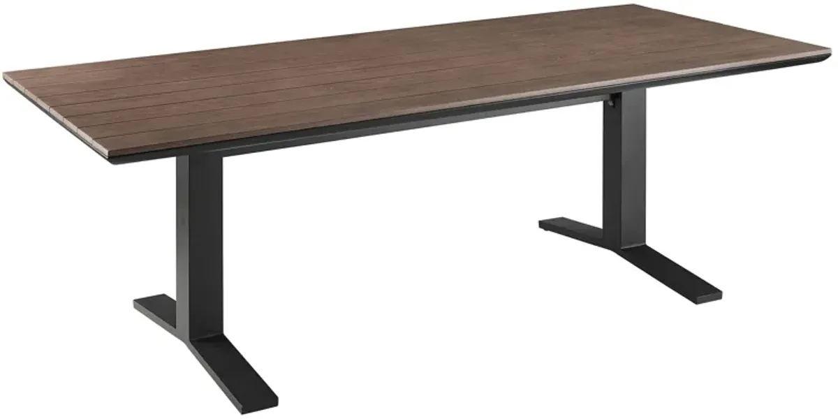 Gavelston 91" Outdoor Patio Aluminum Dining Table by Modway Natural White
