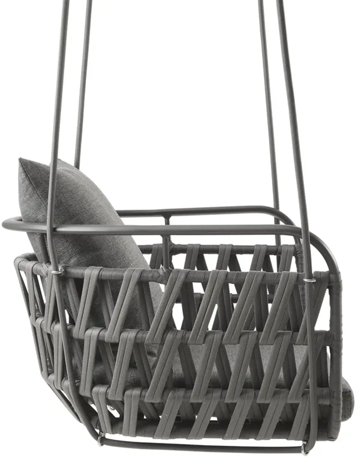 Kaliah Outdoor Patio Aluminum Swing Chair by Modway Charcoal Charcoal