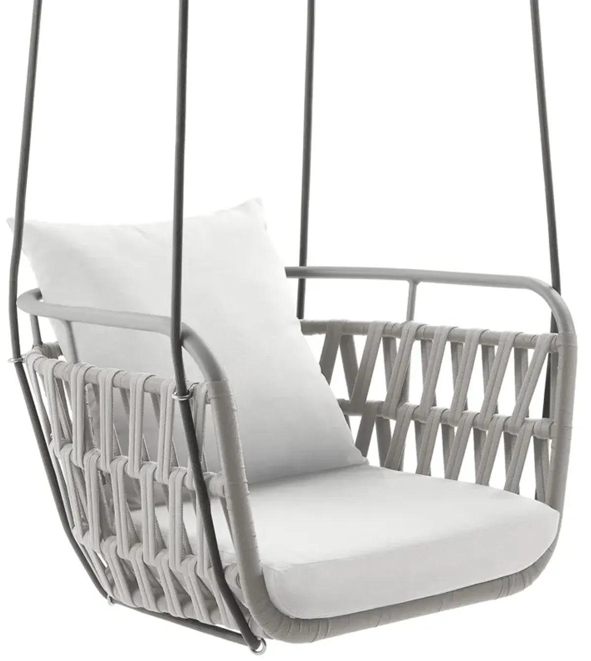 Kaliah Outdoor Patio Aluminum Swing Chair by Modway Light Gray White