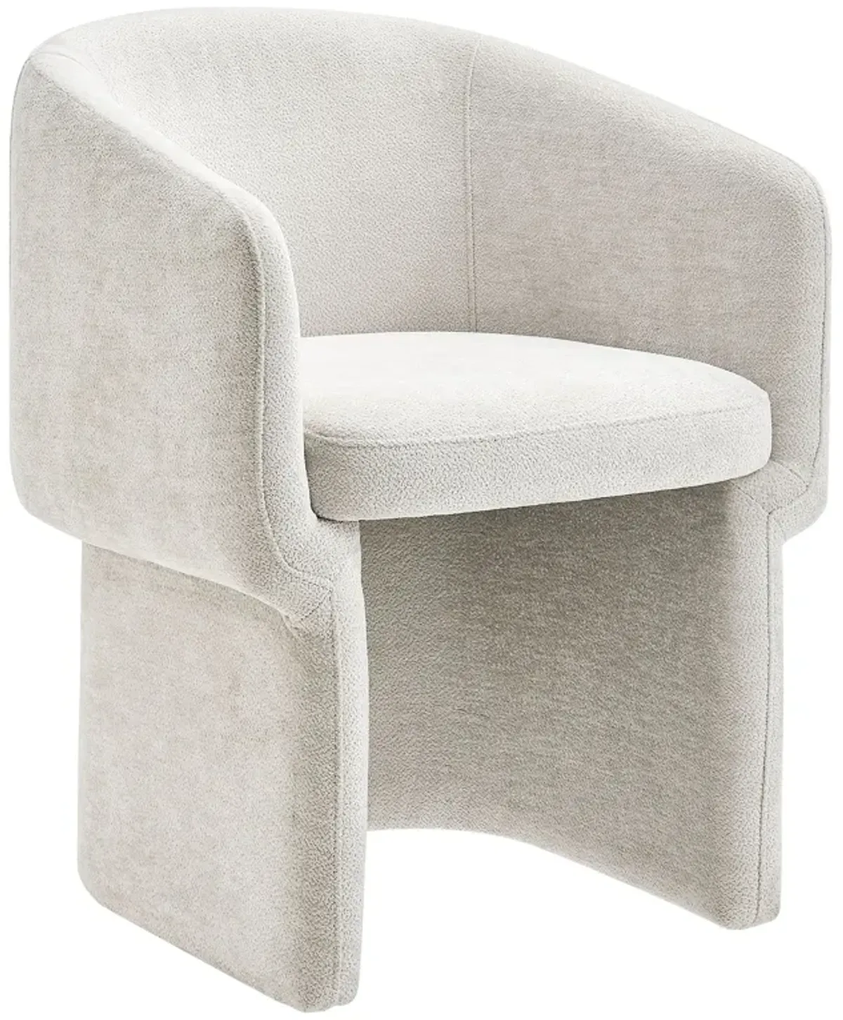 Verity  Chenille  Dining Armchair Ivory