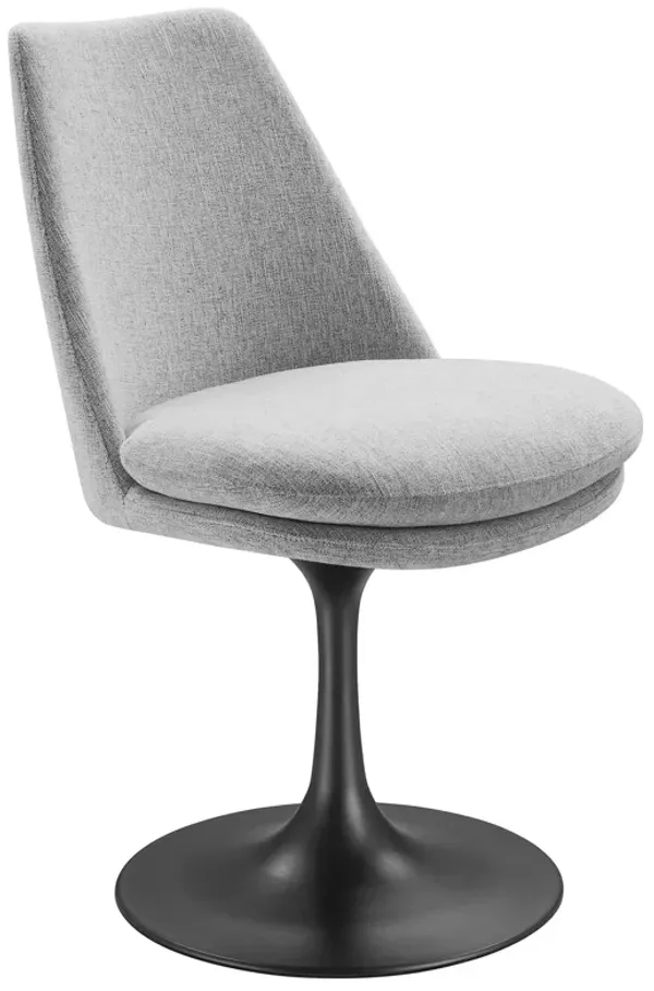 Lippa Swivel Dining Chair by Modway Black Light Gray