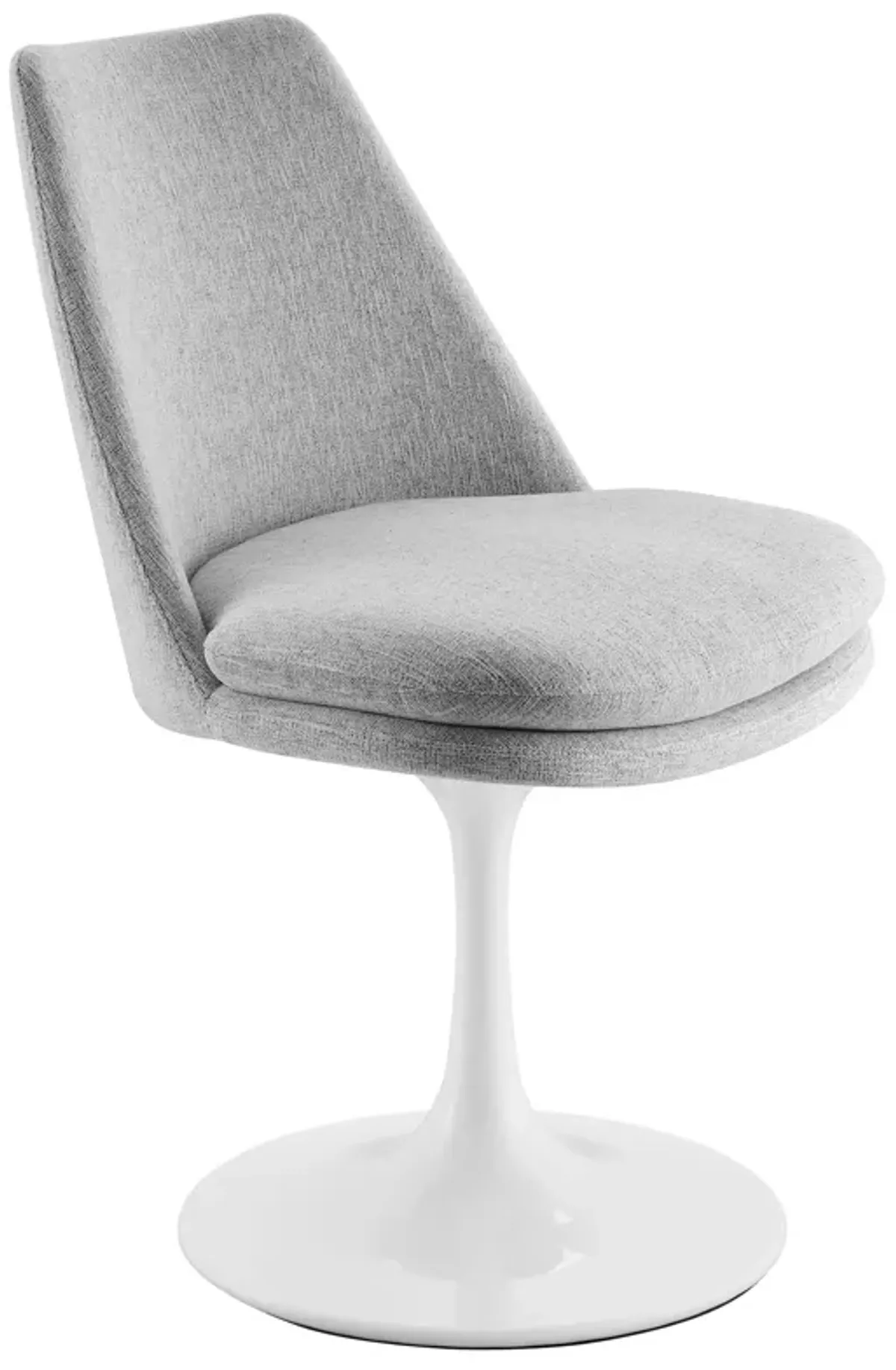 Lippa Swivel Dining Chair by Modway White Light Gray