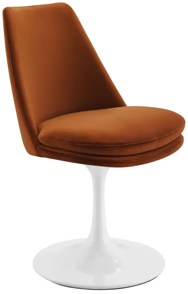Lippa Swivel Dining Chair by Modway White Rust