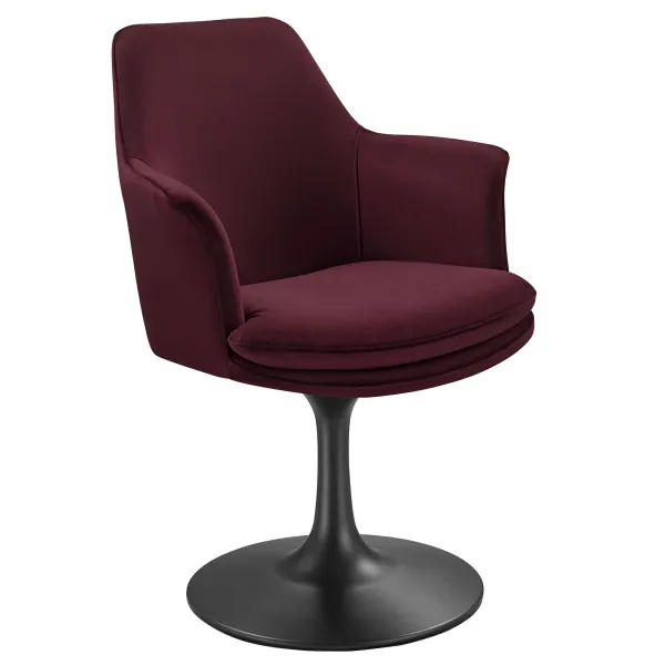 Lippa Swivel Dining Armchair by Modway Black Mulberry