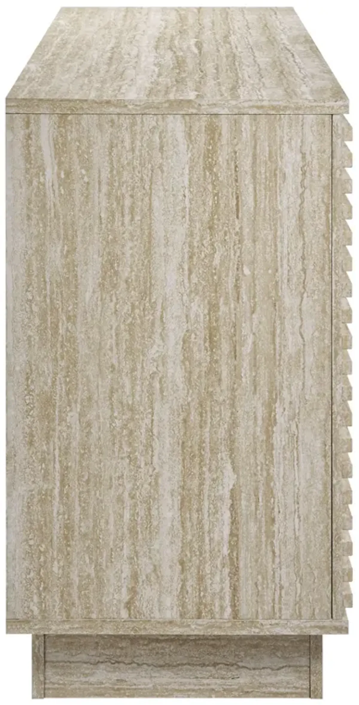 Render 70" Faux Travertine Sideboard Cabinet TV Stand by Modway Travertine