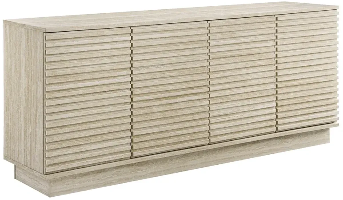 Render 70" Faux Travertine Sideboard Cabinet TV Stand by Modway Travertine