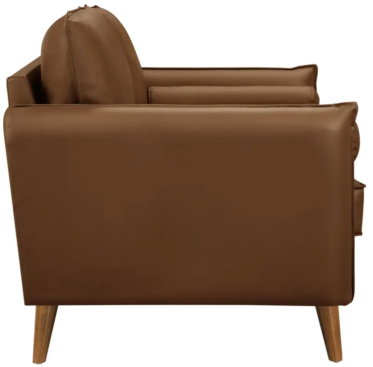 Revive Upholstered Vegan Leather Loveseat by Modway Brown