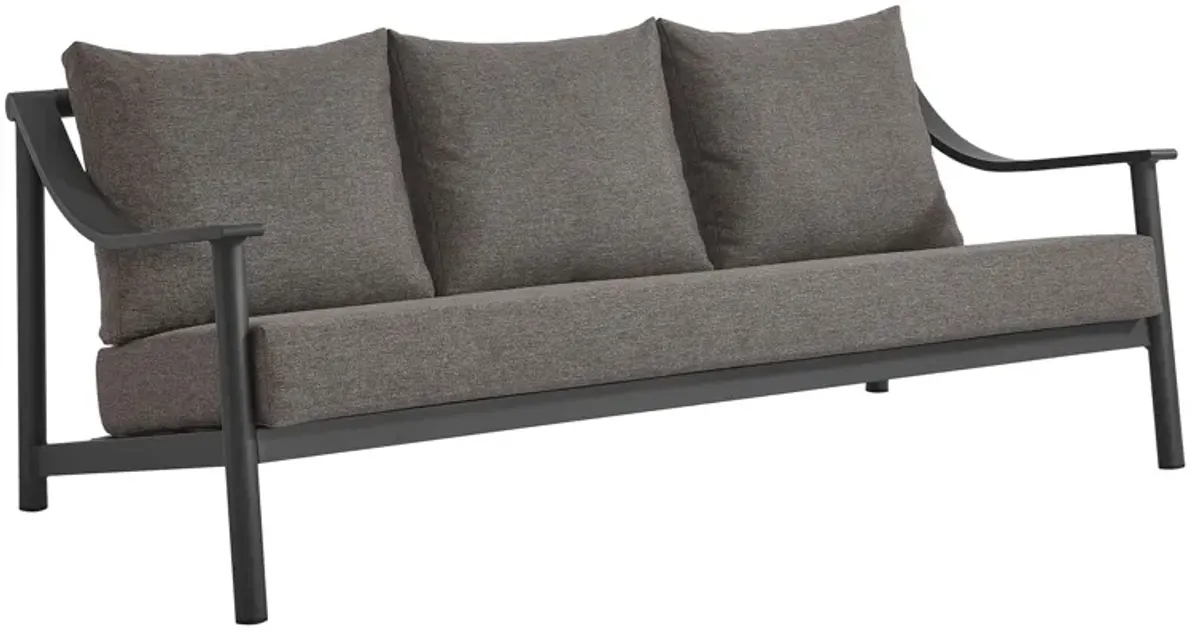 Terrace Outdoor Patio Aluminum Sofa by Modway Carbon Graphite