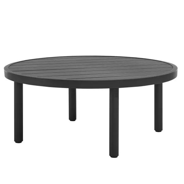 Terrace 35" Outdoor Patio Aluminum Round Coffee Table by Modway Graphite