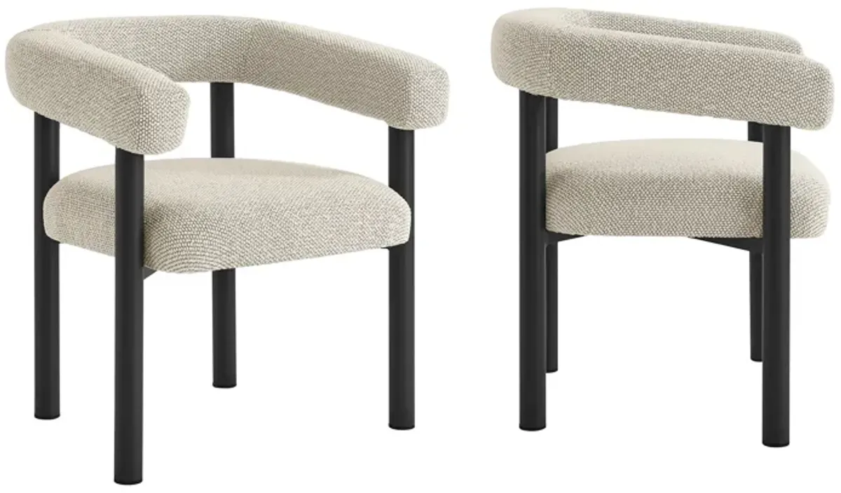 Nautica Outdoor Patio Aluminum Dining Armchairs Set of 2 by Modway Ivory Graphite