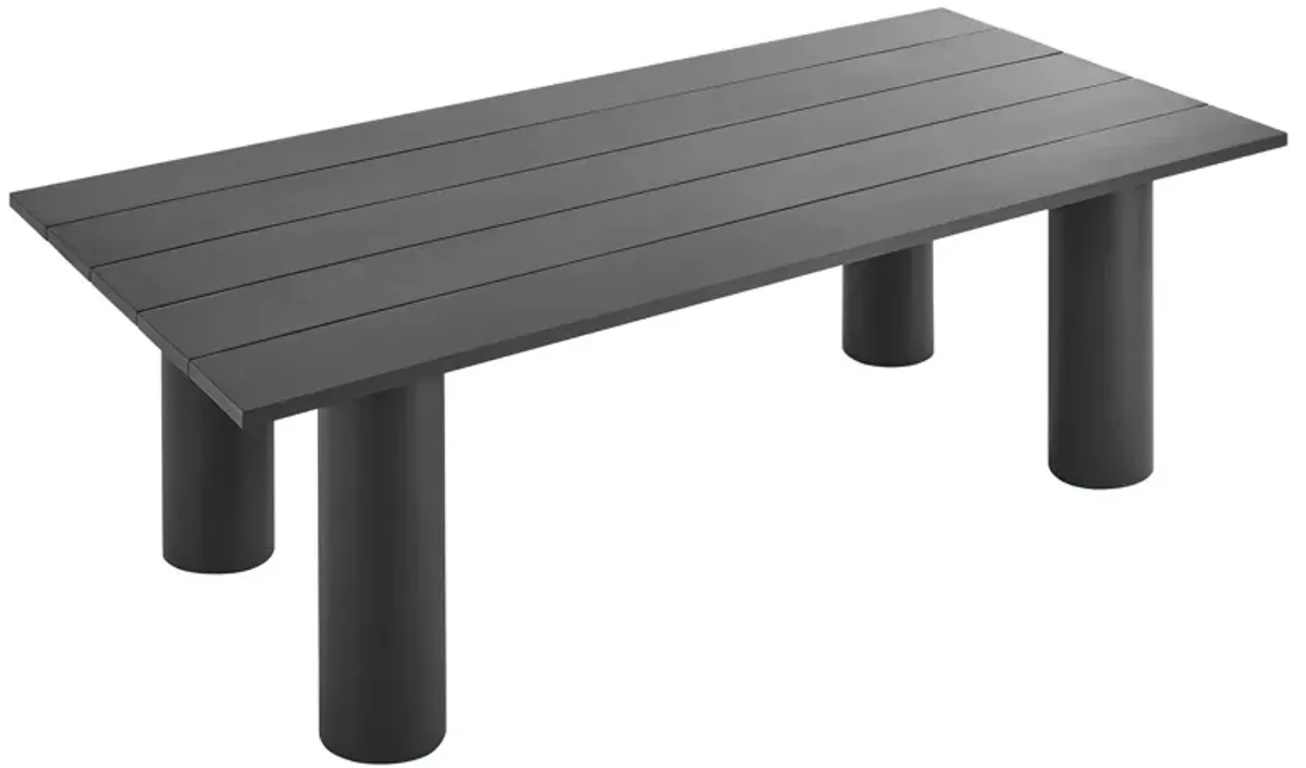 Nautica Outdoor Patio 87" Rectangular Aluminum Dining Table by Modway Graphite