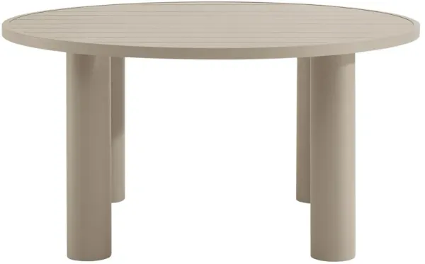 Nautica Outdoor Patio 60" Round Aluminum Dining Table by Modway Taupe