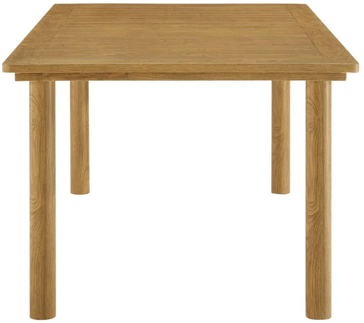 Parkland 76" Outdoor Patio Aluminum Dining Table by Modway Natural