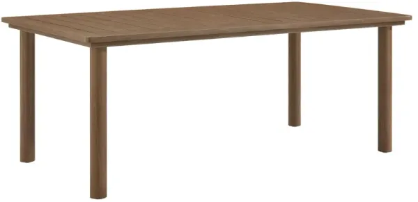 Parkland 76" Outdoor Patio Aluminum Dining Table by Modway Walnut