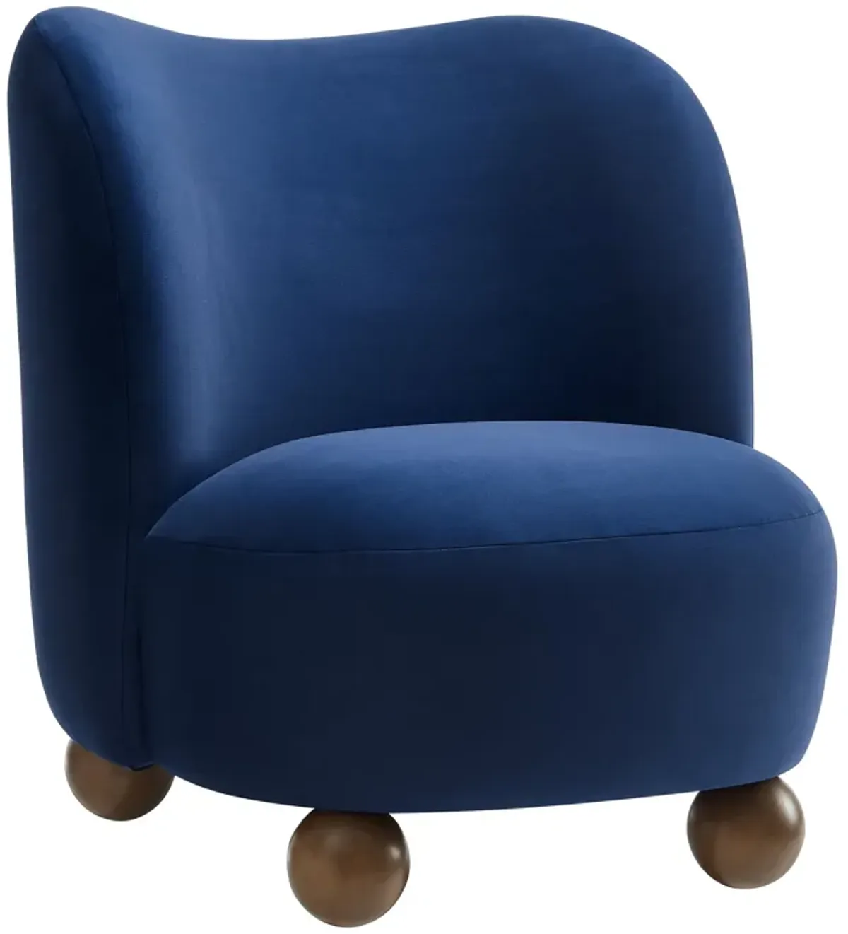 Monroe Performance Velvet Accent Chair by Modway Midnight Blue Walnut