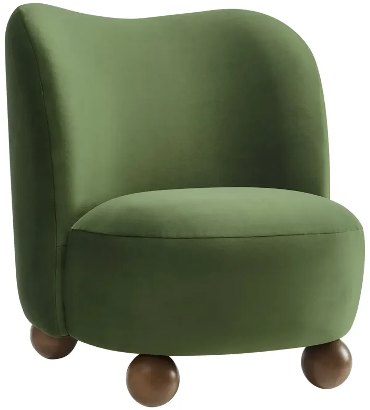 Monroe Performance Velvet Accent Chair by Modway Moss Green Walnut