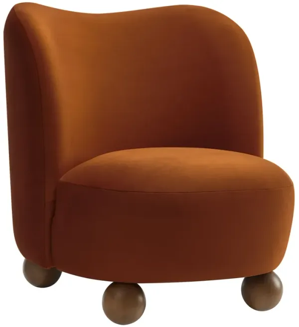 Monroe Performance Velvet Accent Chair by Modway Rust Walnut