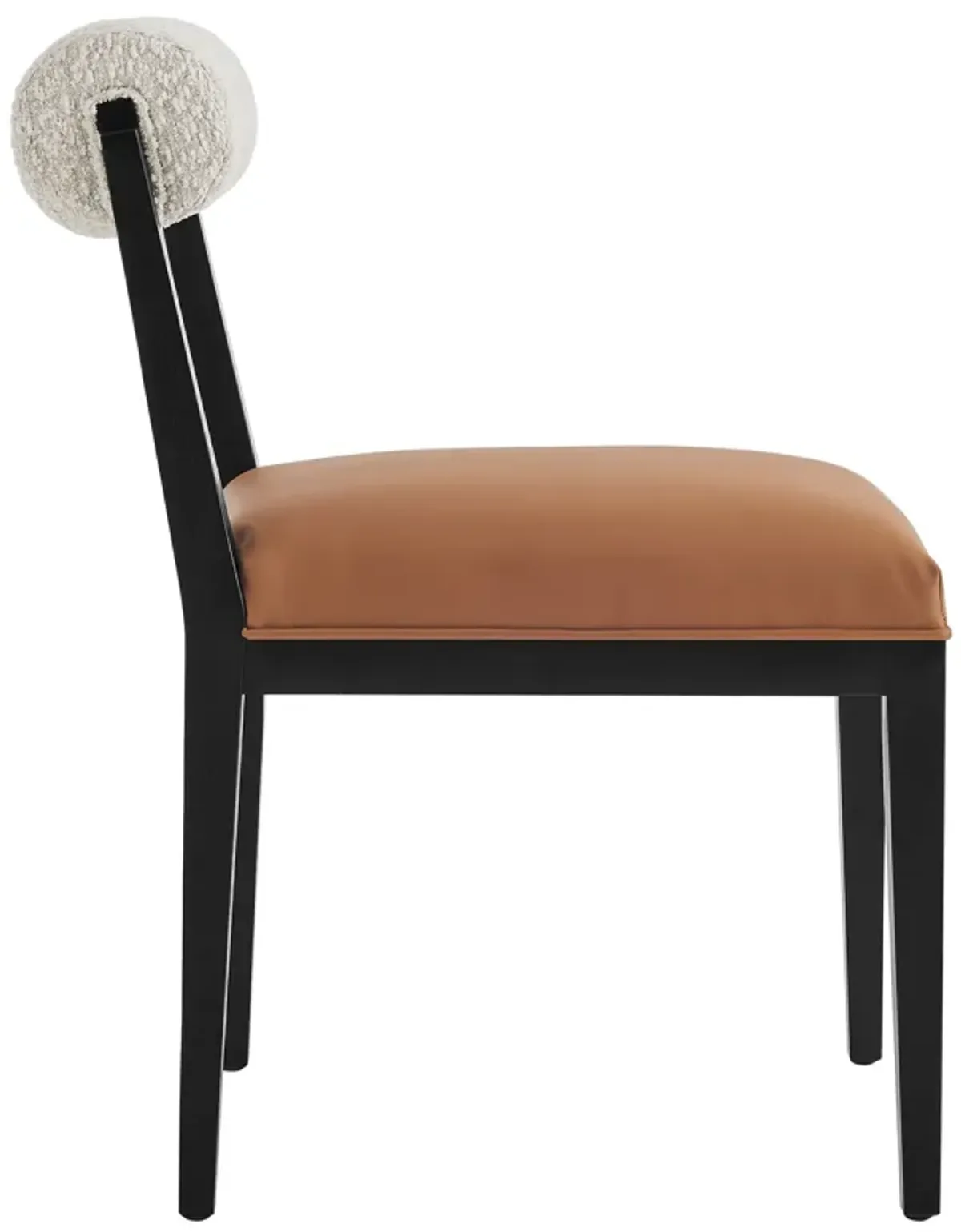 Kai Boucle and Vegan Leather Dining Chair by Modway