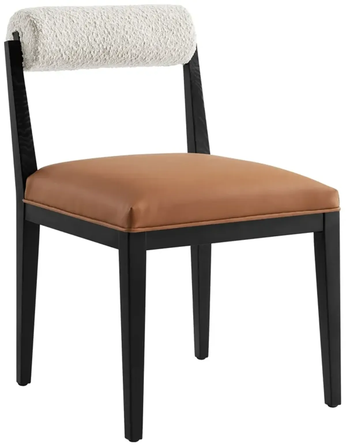 Kai Boucle and Vegan Leather Dining Chair by Modway