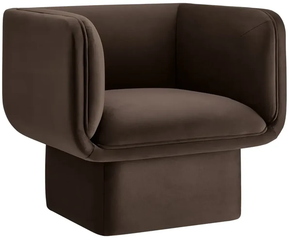 Tate Performance Velvet Accent Chair by Modway Chocolate Brown