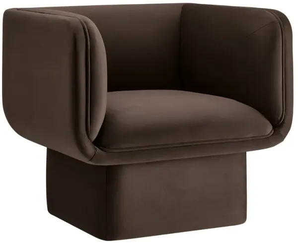 Tate Performance Velvet Accent Chair by Modway Chocolate Brown