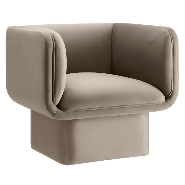 Tate Performance Velvet Accent Chair by Modway Taupe