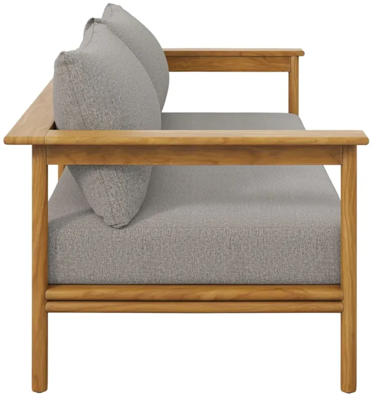 Wren Outdoor Patio Teak Wood Sofa by Modway Natural Driftwood