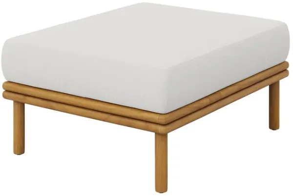 Wren Outdoor Patio Teak Wood Ottoman by Modway Natural Sail