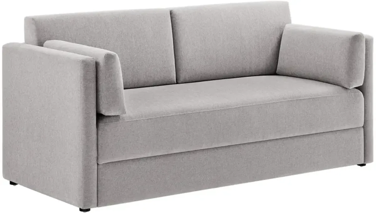 Linden Upholstered Heathered Chenille Sofa by Modway Taupe