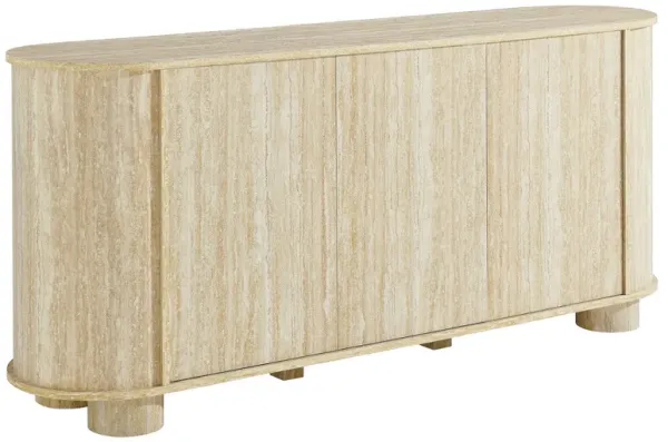 Overture 63” Oval Faux Travertine Sideboard by Modway Travertine