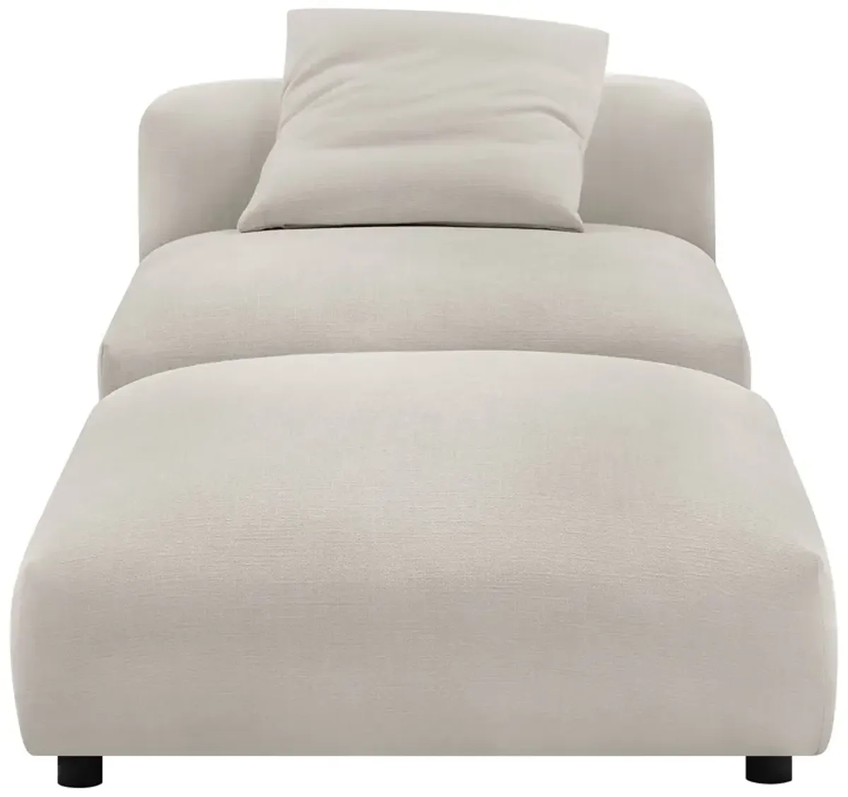 Solace  Modular Upholstered Fabric Armless Chair and Ottoman Set