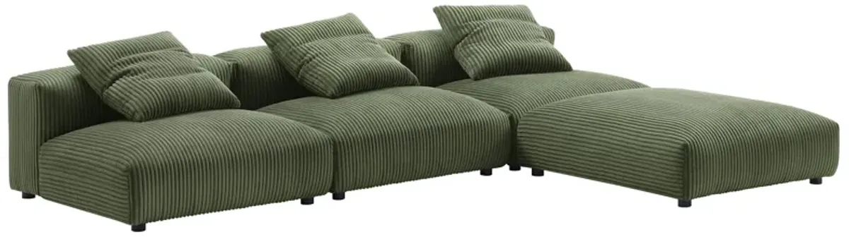 Solace 4-Piece Modular Corduroy Upholstered Sectional Sofa by Modway