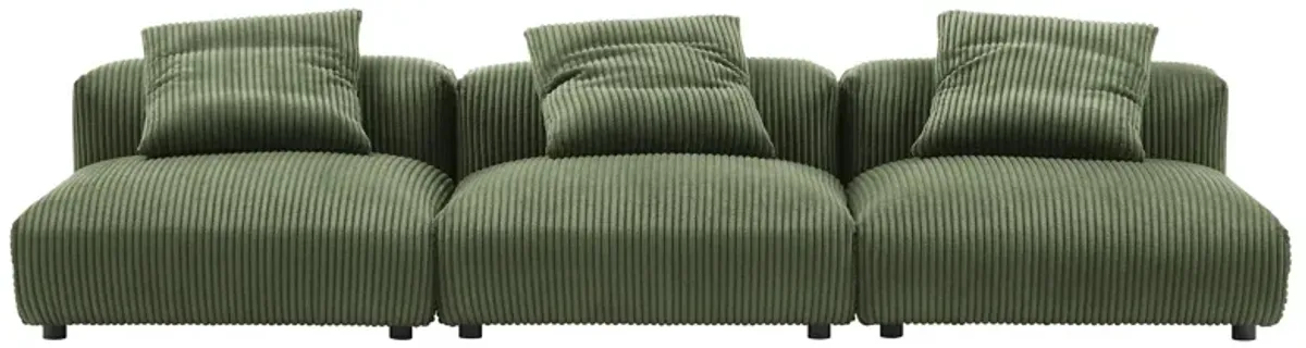 Solace 3-Piece Modular Corduroy Upholstered Sofa
