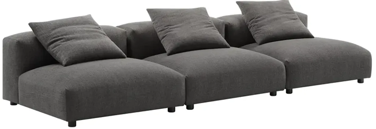 Solace 3-Piece Modular Upholstered Fabric Sofa Linen