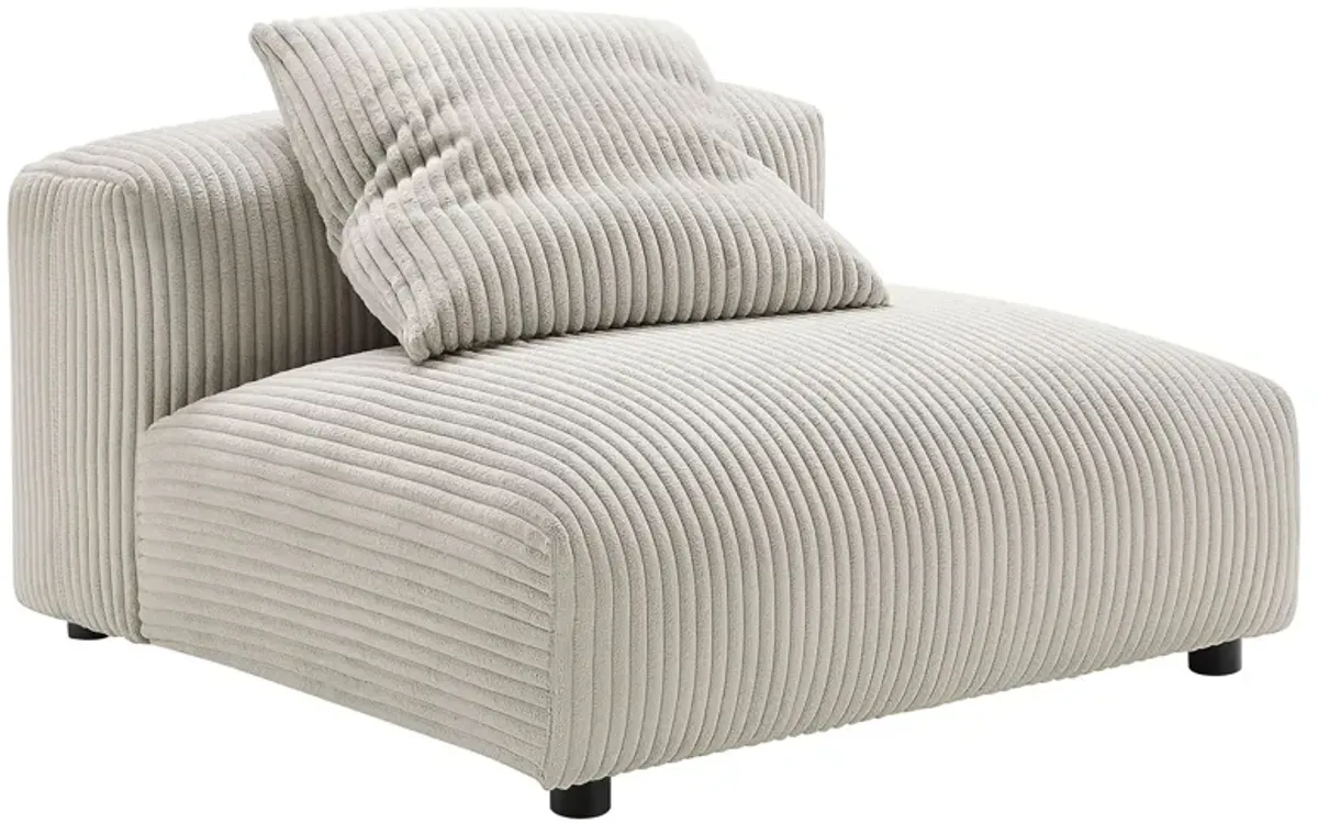 Solace 2-Piece Modular Corduroy Upholstered Sofa Almond