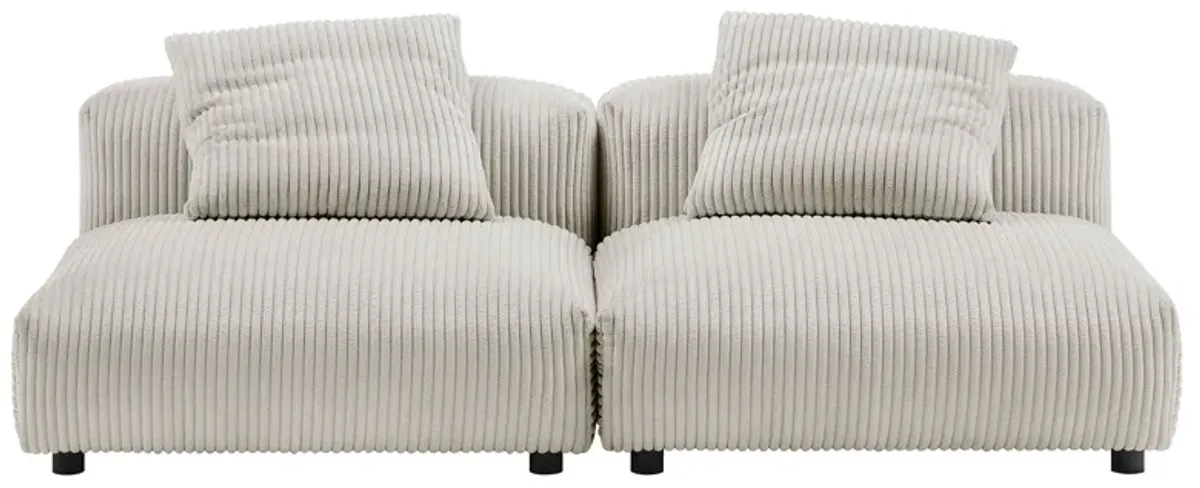 Solace 2-Piece Modular Corduroy Upholstered Sofa