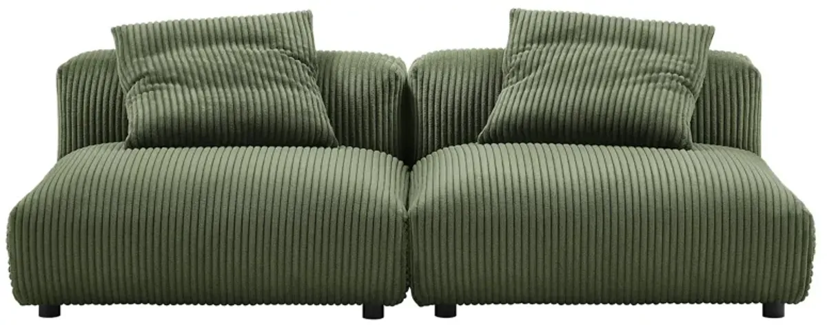 Solace 2-Piece Modular Corduroy Upholstered Sofa