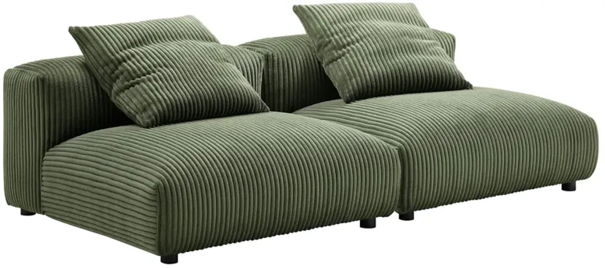 Solace 2-Piece Modular Corduroy Upholstered Sofa