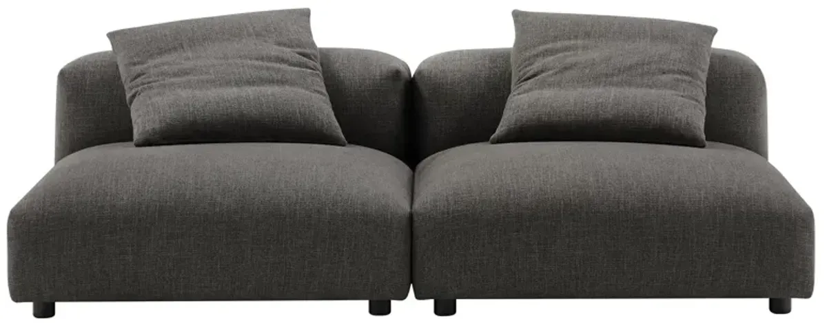 Solace 2-Piece Modular Upholstered Fabric Sofa