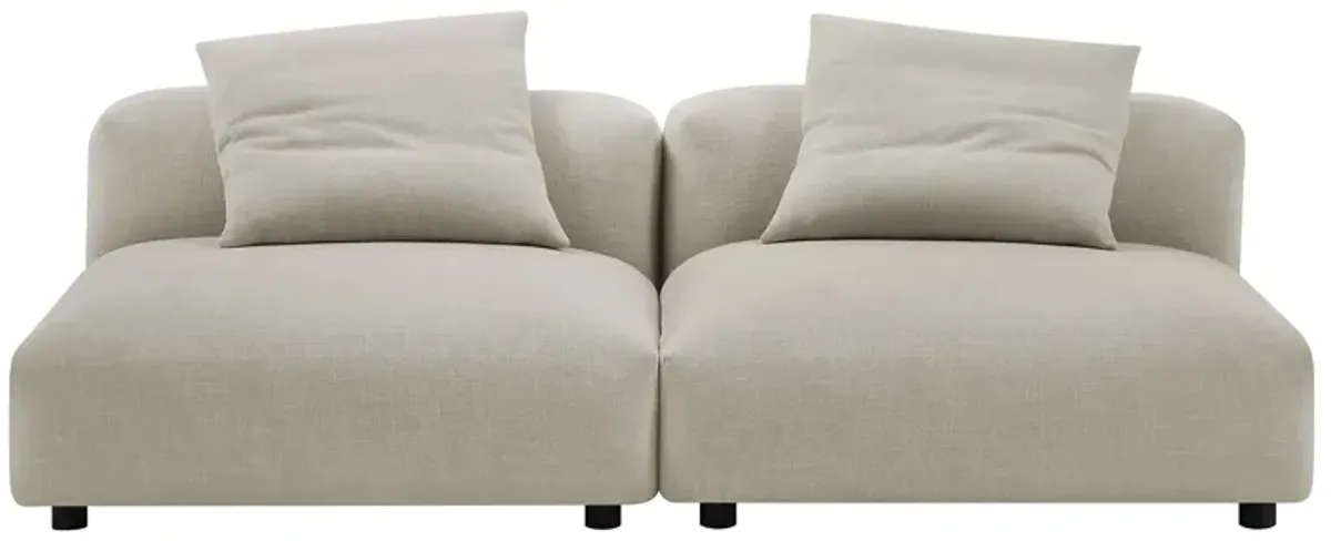 Solace 2-Piece Modular Upholstered Fabric Sofa
