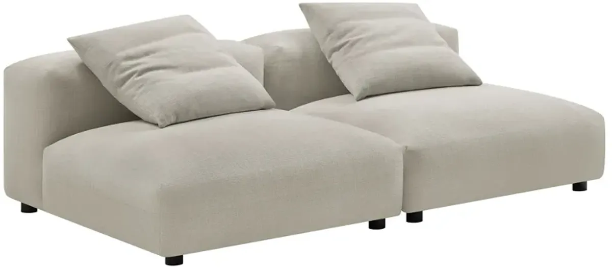 Solace 2-Piece Modular Upholstered Fabric Sofa