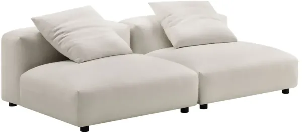 Solace 2-Piece Modular Upholstered Fabric Sofa Salt