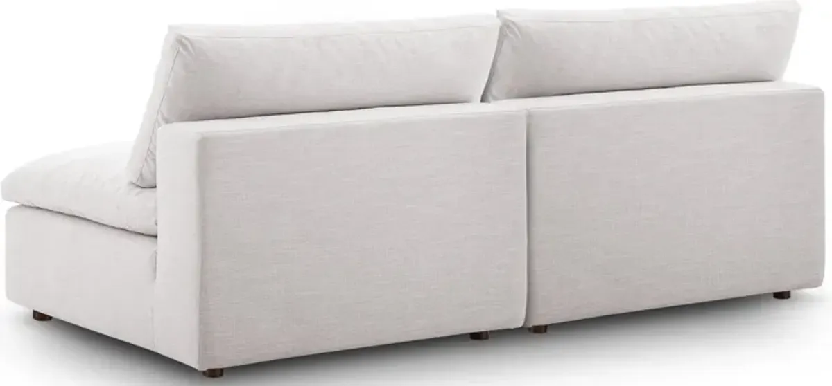 Commix Down Filled Overstuffed 2-Piece Armless Sectional Loveseat by Modway Beige